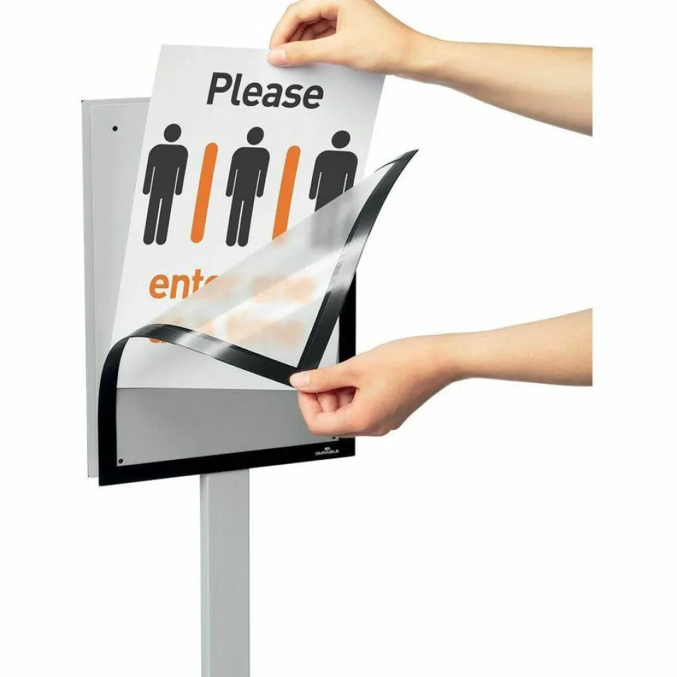 DURABLE Info Basic Floor Stand, Letter Size, Charcoal Gray
