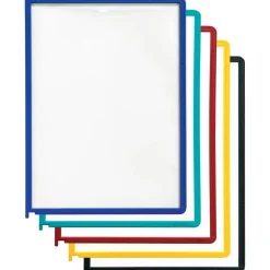 Durable InstaView Desktop Reference Replacement Sleeves, Assorted Colors, Pack Of 5