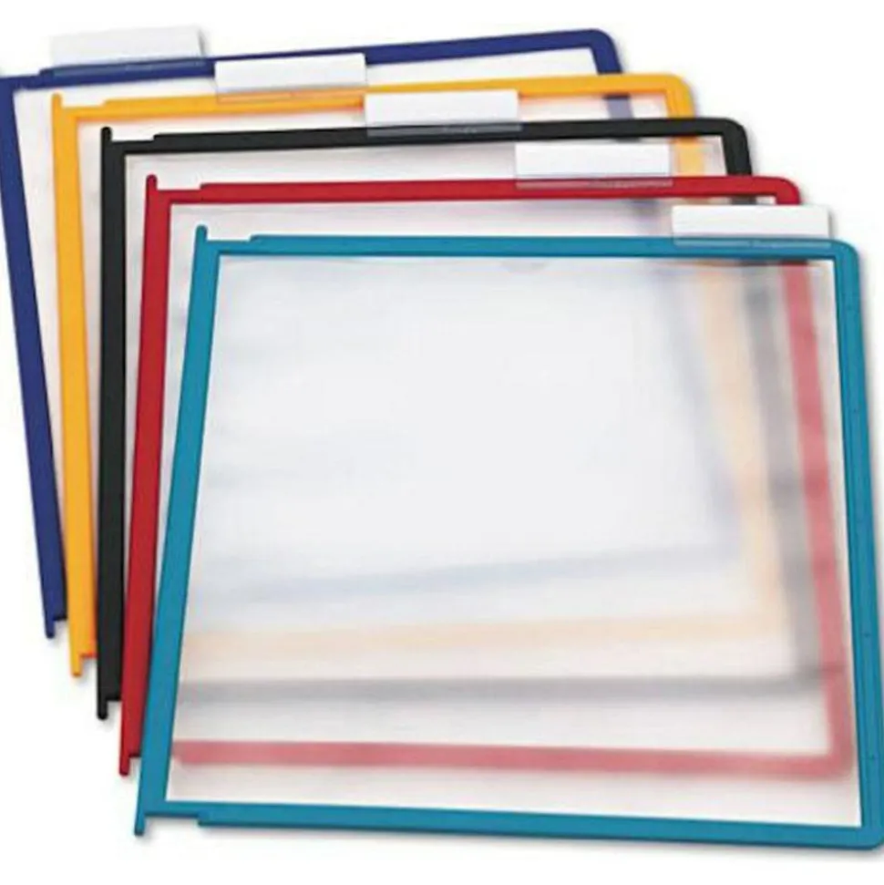 Durable InstaView Desktop Reference Replacement Sleeves, Assorted Colors, Pack Of 5