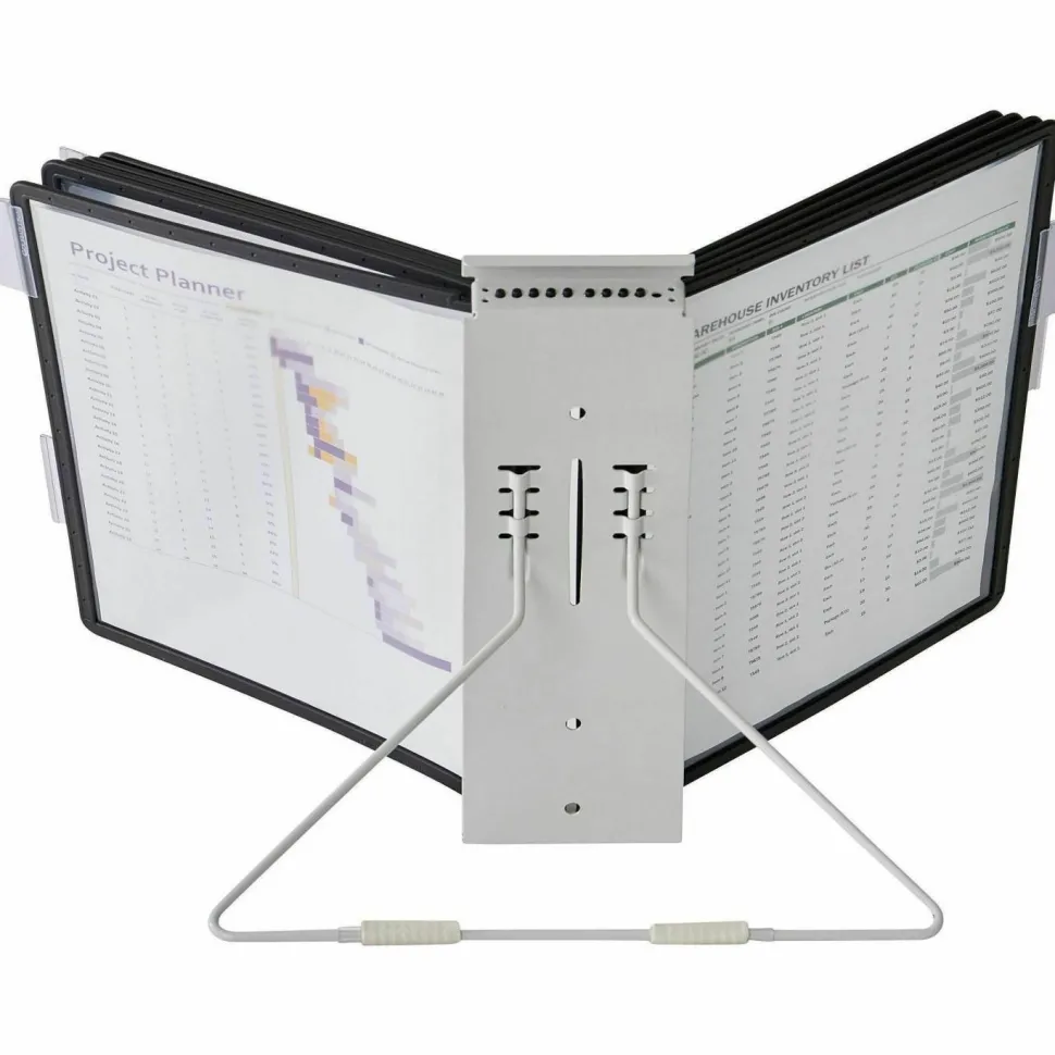 Durable InstaView 10-Section Desktop Reference System, Black