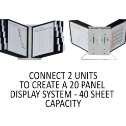 Durable InstaView 10-Section Desktop Reference System, Black