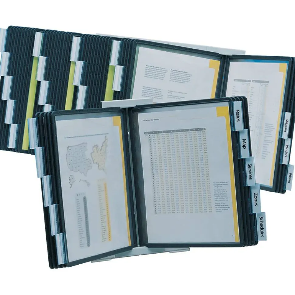 Durable InstaView 10-Section Desktop Reference System, Black