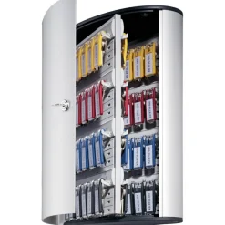 Durable 72-Key Locking Tag-Style Aluminum Key Tag Cabinet, 15 3/4