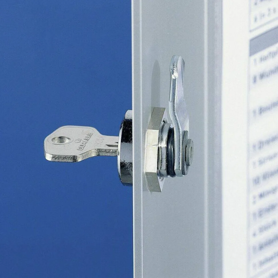 Durable 54-Key Locking Tag-Style Aluminum Key Tag Cabinet, 11" x 11 3/4" x 4 5/8", Silver