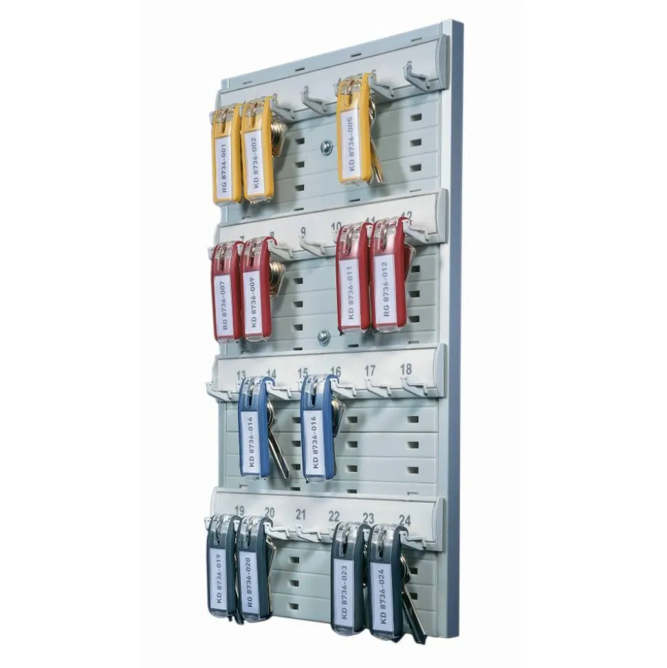 DURABLE Open 24-Key Rack - 8-2/5" W x 14-3/10" H x 1-3/10" D - Gray - Plastic