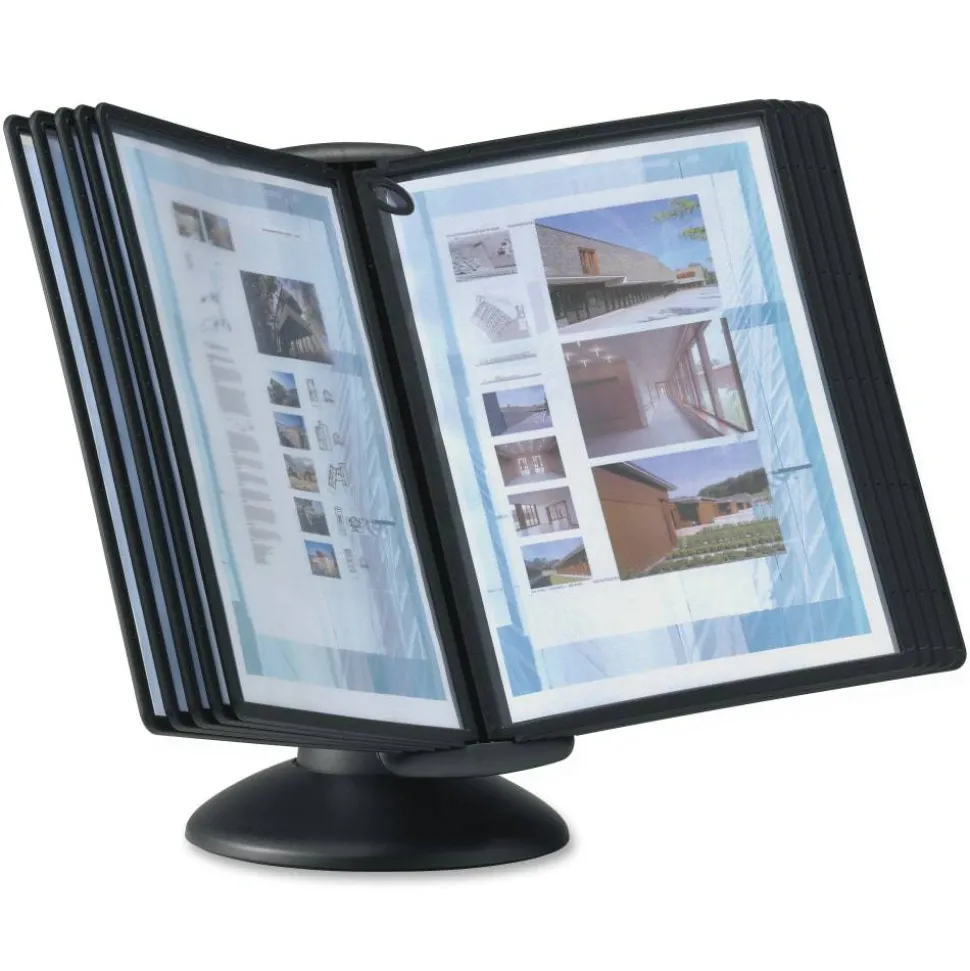 Durable SHERPA Motion Desk Reference System, 10 Panels, Black Borders