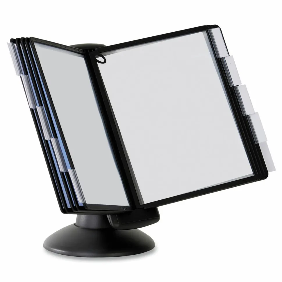 Durable SHERPA Motion Desk Reference System, 10 Panels, Black Borders