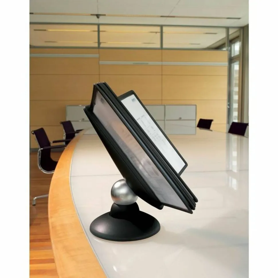 Durable SHERPA Motion Desk Reference System, 10 Panels, Black Borders