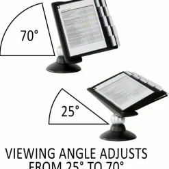 Durable SHERPA Motion Desk Reference System, 10 Panels, Black Borders