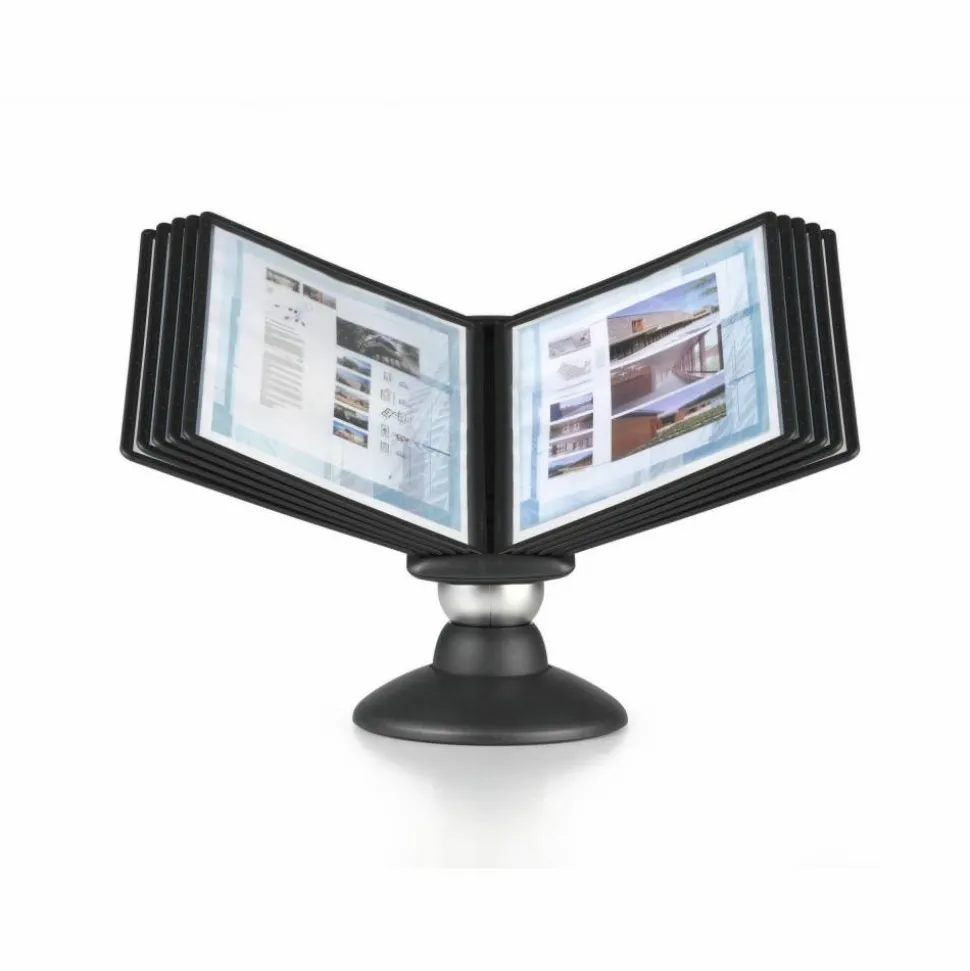 Durable SHERPA Motion Desk Reference System, 10 Panels, Black Borders