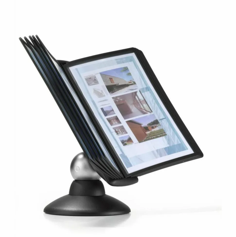 Durable SHERPA Motion Desk Reference System, 10 Panels, Black Borders