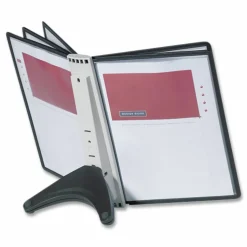 Durable SHERPA SoHo Document Holder, 10 Panels, 13.5 x 3 x 10.38, Black Borders