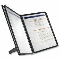 Durable SHERPA SoHo Document Holder, 10 Panels, 13.5 x 3 x 10.38, Black Borders