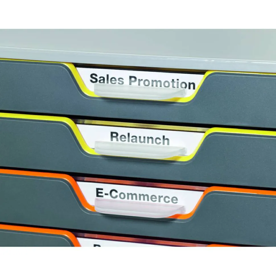 Durable VARICOLOR Stackable Plastic Drawer Box, 10 Drawers, Letter to Folio Size Files, 11" x 14" x 11.5", Gray