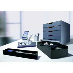 Durable VARICOLOR Stackable Plastic Drawer Box, 10 Drawers, Letter to Folio Size Files, 11
