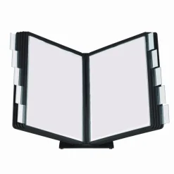 Durable VARIO Document Holder, 10 Panels 15.5 x 6.5 x 10.75, Black Borders