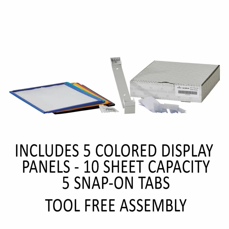 Durable VARIO Wall Reference System, 5 Panels, Letter, Asst. Borders and Panels