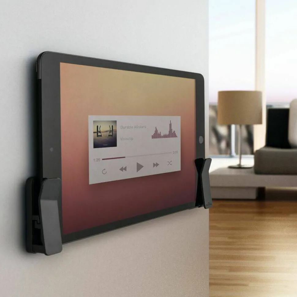 DURABLE VISIOCLIP Wall Mount for Tablet, Smartphone - Charcoal Gray - 2.20 lb Load Capacity - Plastic - 1 Each