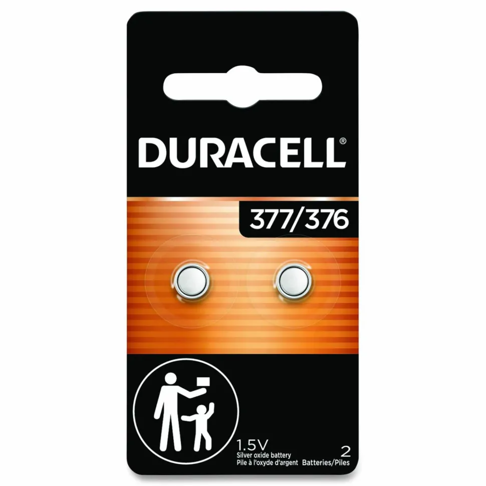 Duracell Button Cell Battery, 376/377, 1.5 V, 2/Pack
