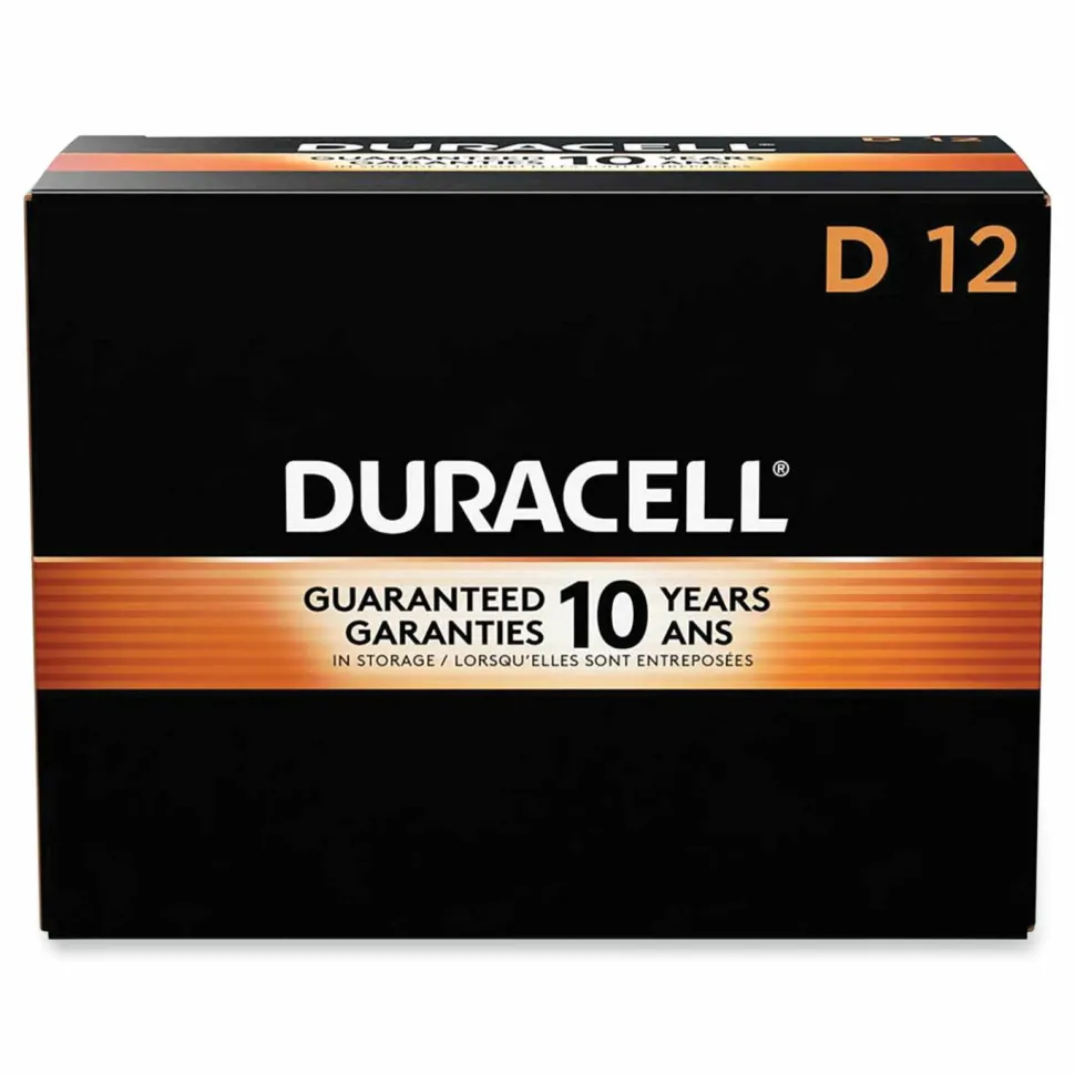 Duracell Coppertop Alkaline D Batteries, 12/Box