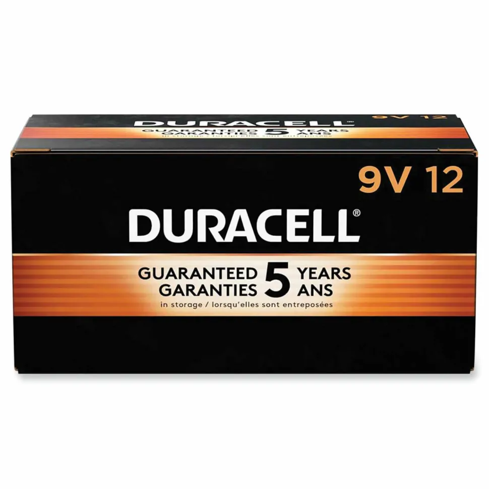 Duracell CopperTop Alkaline 9V Batteries, 12/Box