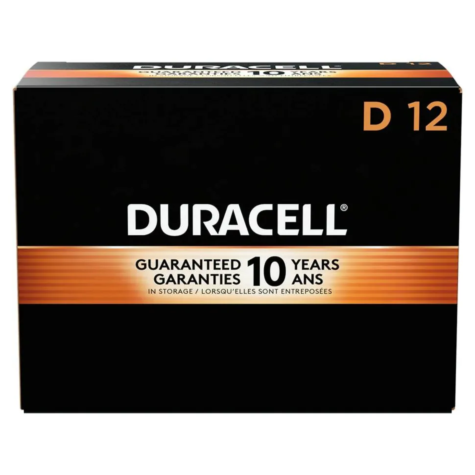 Duracell Coppertop D Alkaline Batteries, Box of 12, Case of 6 Boxes