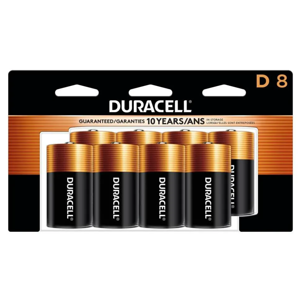 Duracell Coppertop D Alkaline Batteries, Pack of 8, MN13R8DW
