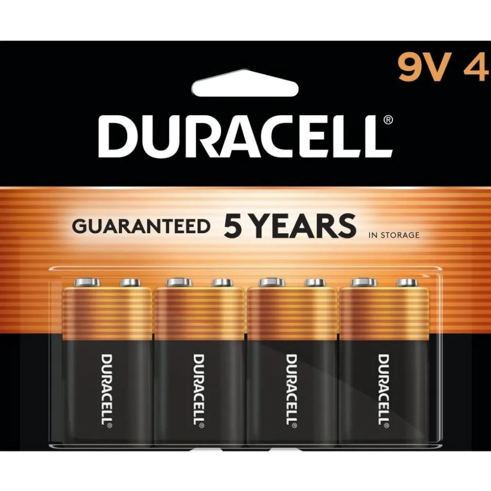 Duracell Coppertop 9V Alkaline Batteries, Pack of 4, MN16RT4Z