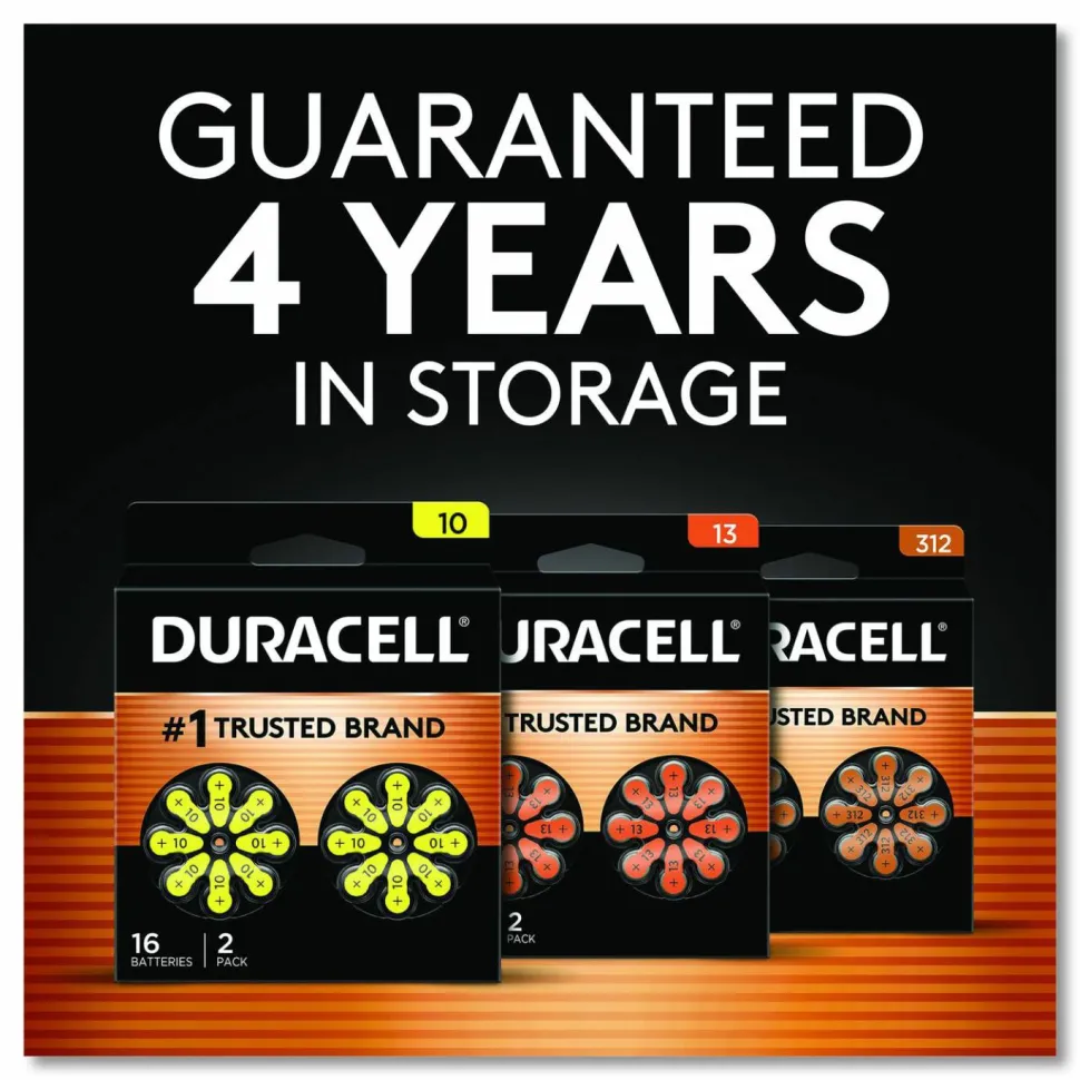 Duracell Hearing Aid Battery, #312, 16/Pack