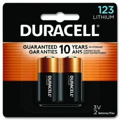 Duracell Specialty High-Power Lithium Battery, 123, 3V, 2/Pack