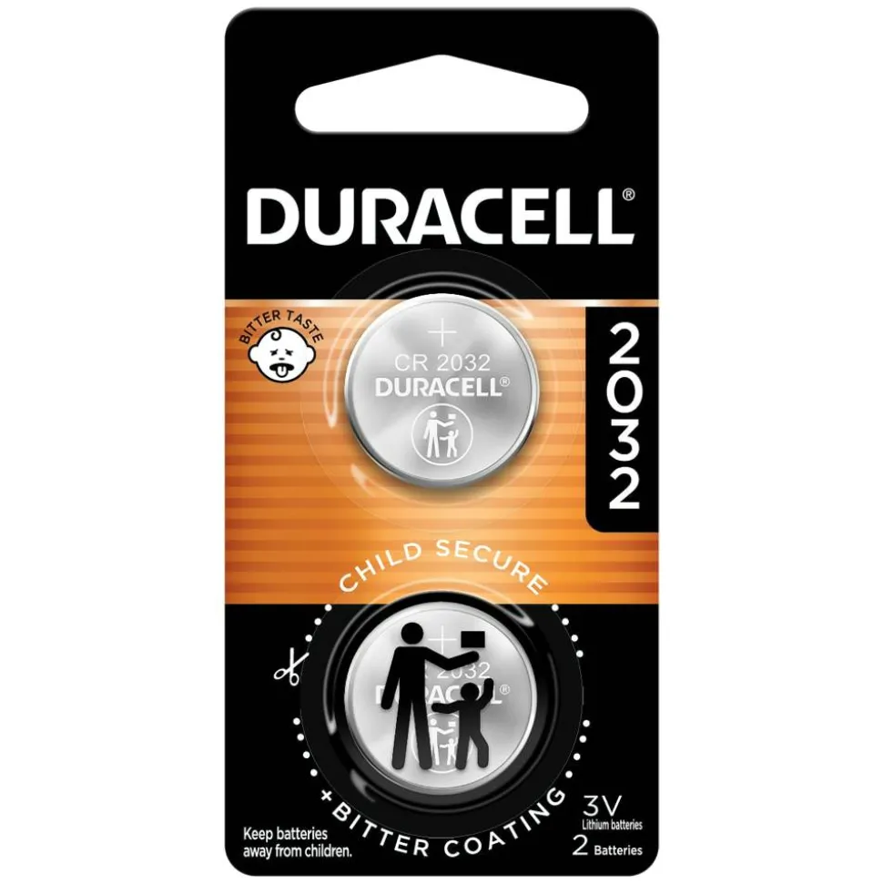 Duracell 2032 3V Lithium Coin Batteries, Pack of 2