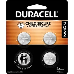 Duracell 2032 3V Lithium Coin Batteries, Pack of 4