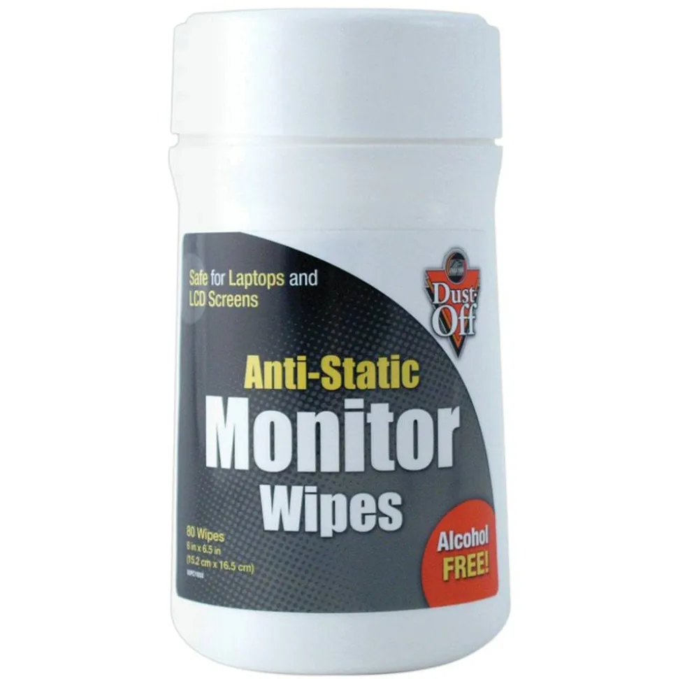 Dust Off Antistatic Monitor Wipes, Pack Of 80