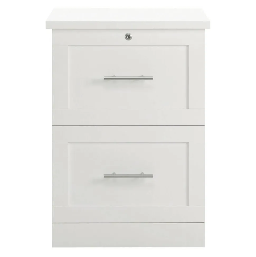 17"D Vertical 2-Drawer File Cabinet, White
