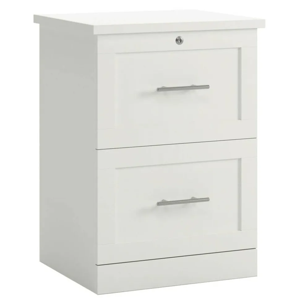 17"D Vertical 2-Drawer File Cabinet, White