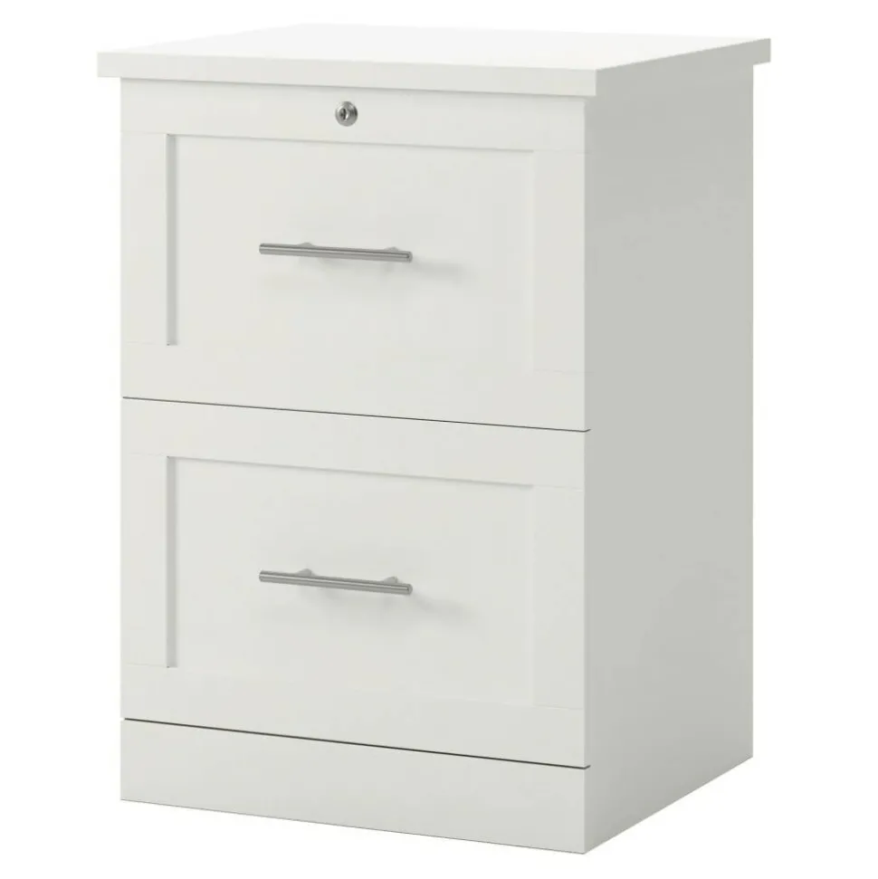 17"D Vertical 2-Drawer File Cabinet, White