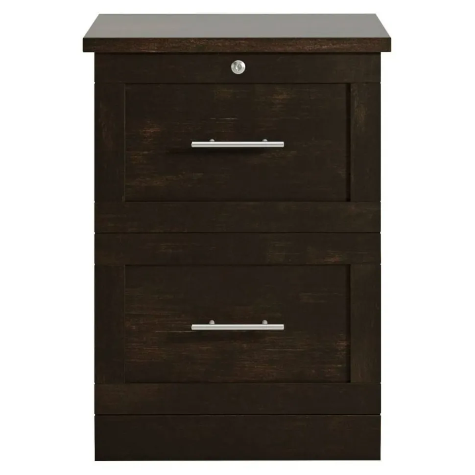 17"D Vertical 2-Drawer File Cabinet, Peppered Black