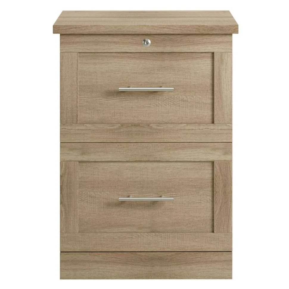 17"D Vertical 2-Drawer File Cabinet, Spring Oak