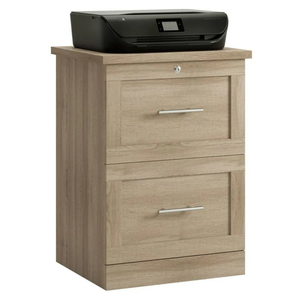 17"D Vertical 2-Drawer File Cabinet, Spring Oak