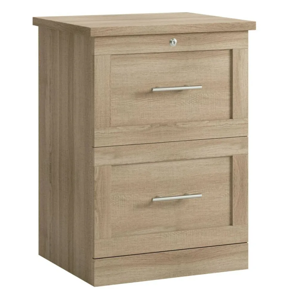 17"D Vertical 2-Drawer File Cabinet, Spring Oak