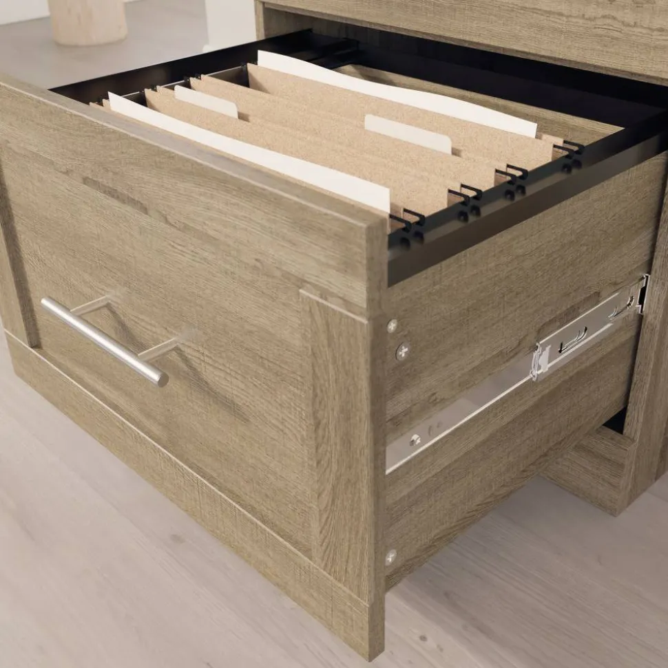 17"D Vertical 2-Drawer File Cabinet, Spring Oak