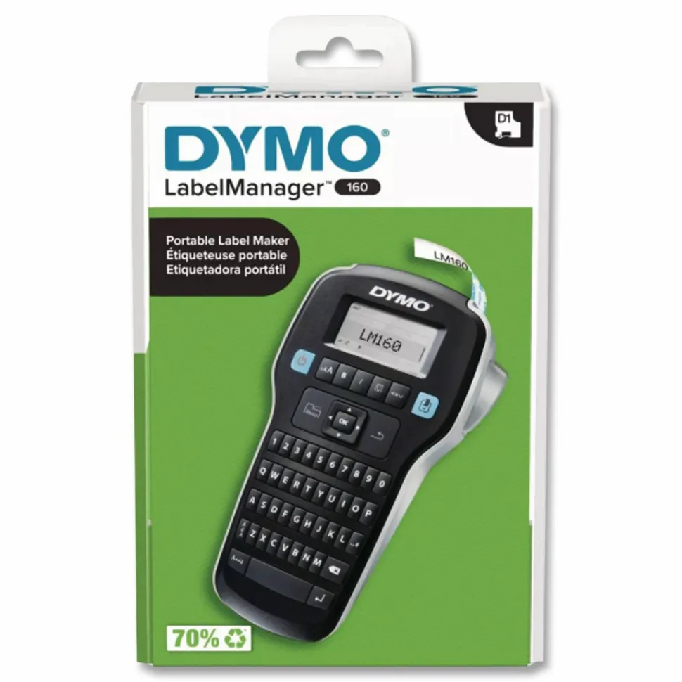 DYMO LabelManager 160P Label Maker, 2 Lines, 7.9 x 4.65 x 1.9