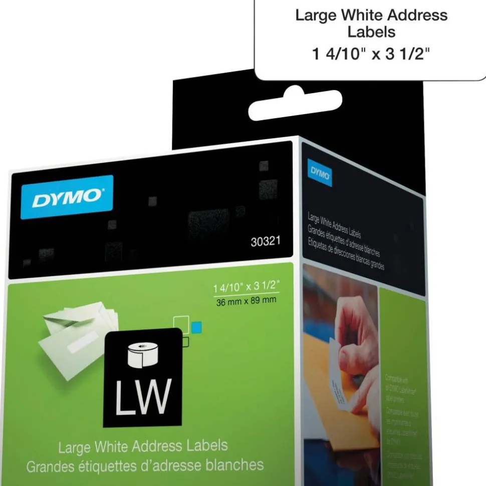 DYMO LabelWriter Address Labels, 1.4" x 3.5", White, 260 Labels/Roll, 2 Rolls/Pack
