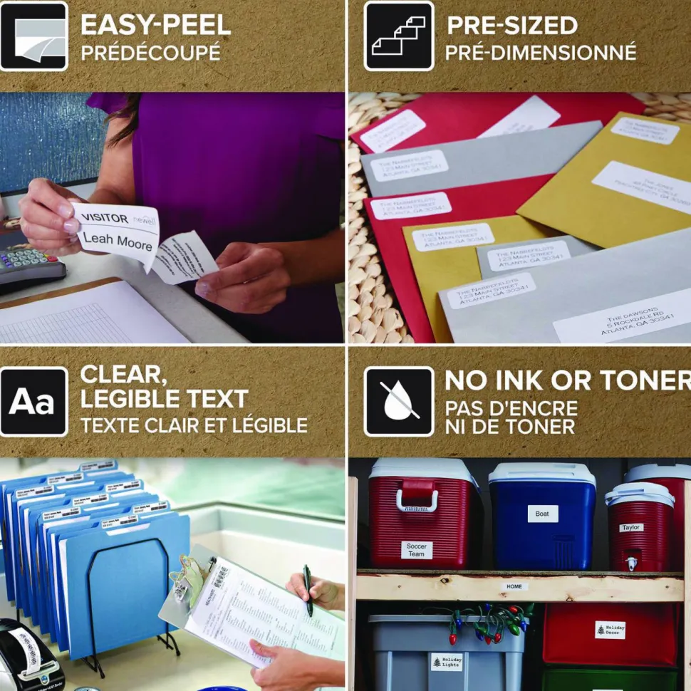 DYMO LabelWriter Address Labels, 1.25'' x 2.25'', White, 1,000 Labels/Roll