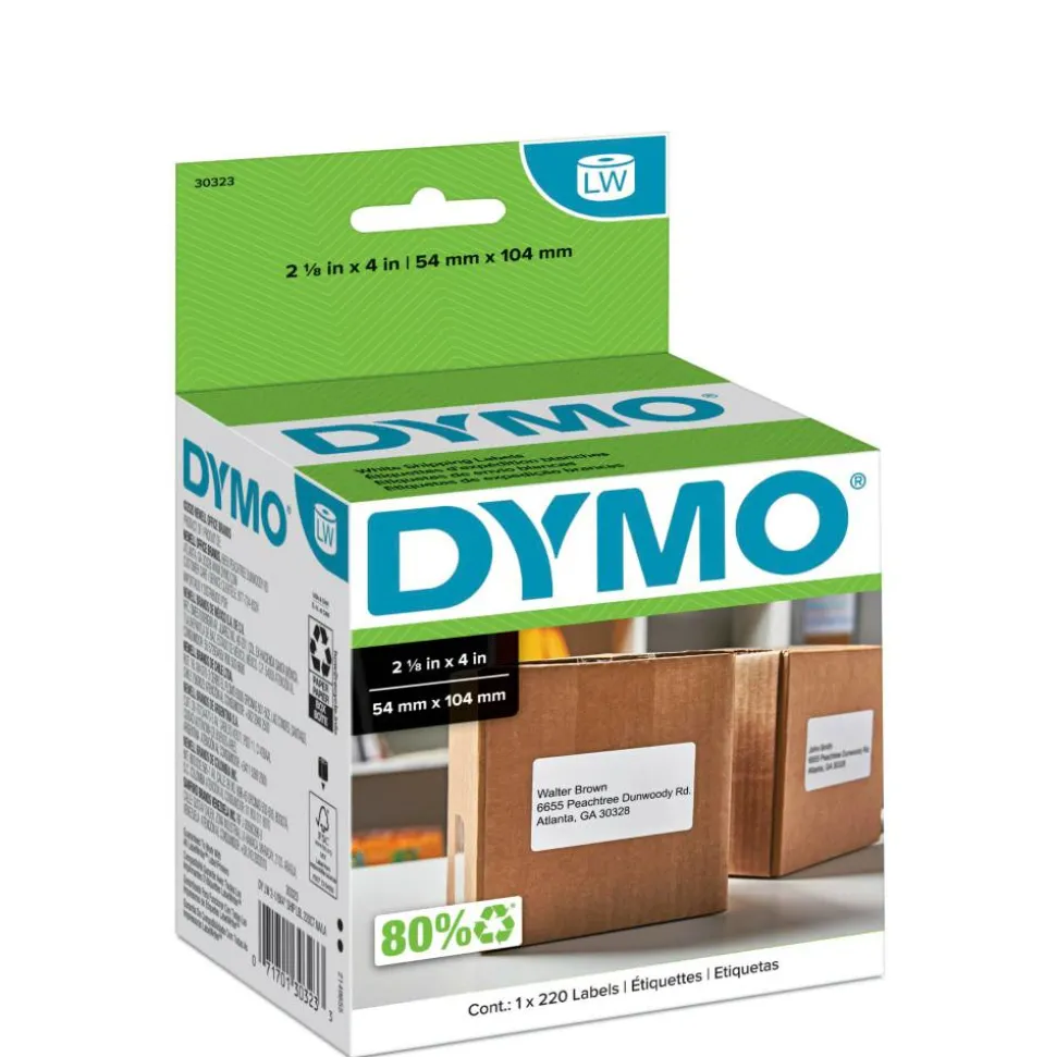 DYMO LabelWriter Shipping Labels, 2.12 x 4, White, 220 Labels/Roll