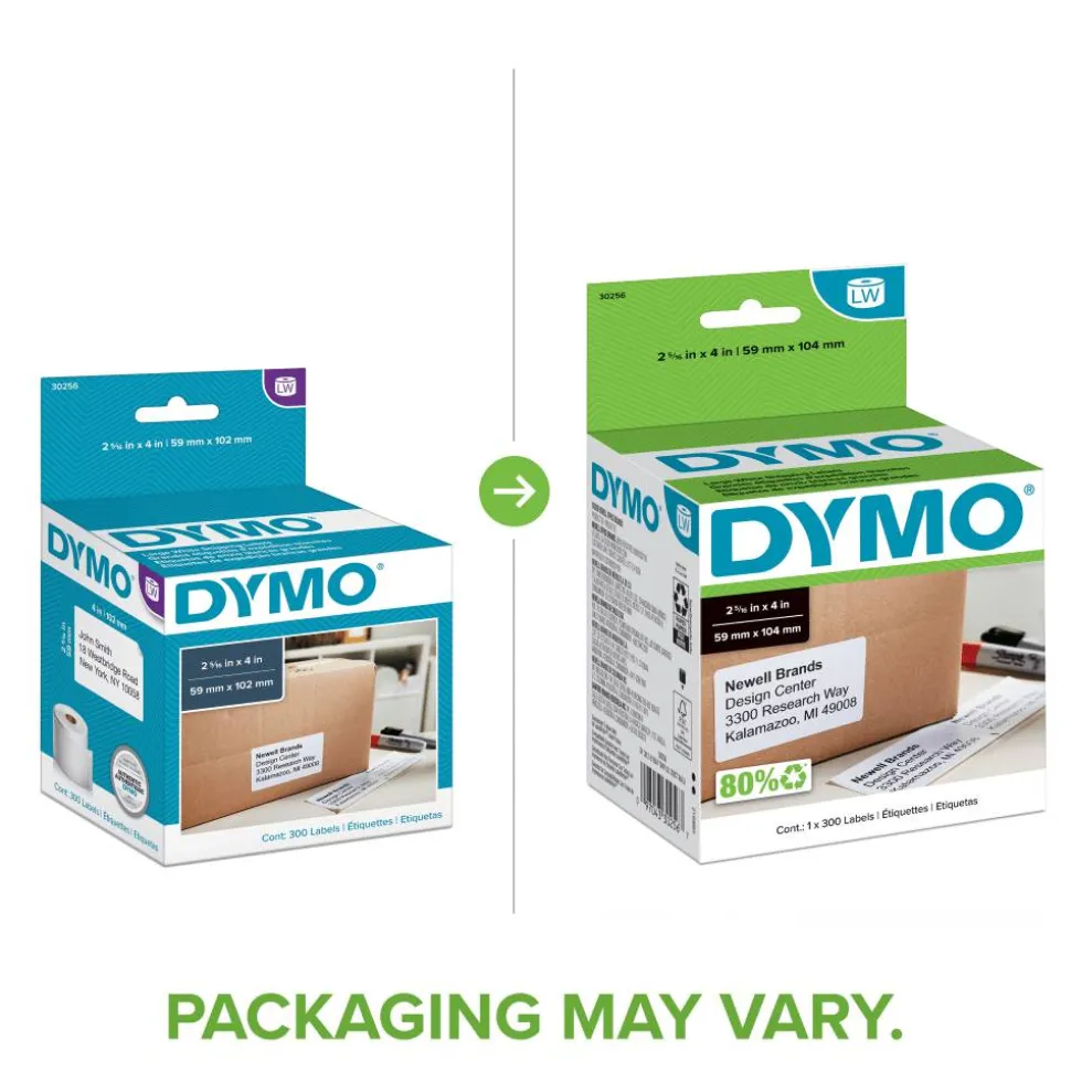 DYMO LabelWriter Shipping Labels, 2.31" x 4", White, 300 Labels/Roll