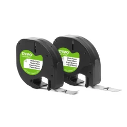 DYMO LT 10697 Black-On-White Tape, 0.5