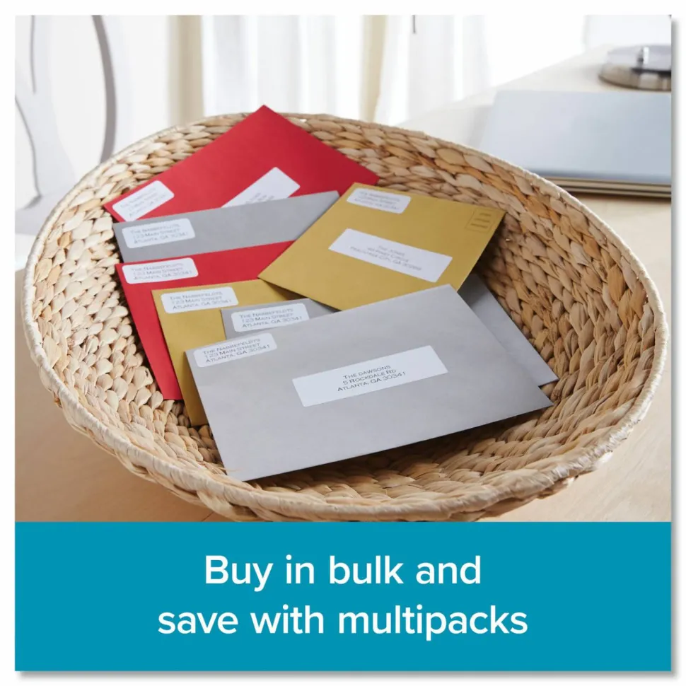 DYMO Multipurpose Labels For LabelWriter Label Printers, 1" x 2 1/8", White, 500 Labels Per Roll, Pack Of 6 Rolls
