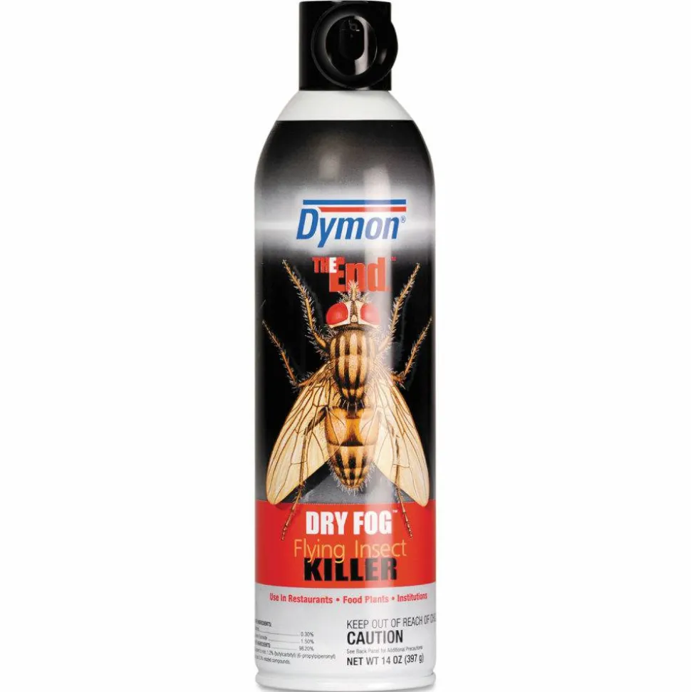 Dymon THE END. Dry Fog Flying Insect Killer, 14 oz Aerosol Spray, 12/Carton