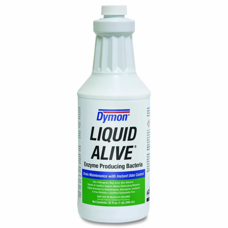Dymon LIQUID ALIVE Enzyme Producing Bacteria, 32 oz Bottle, 12/Carton
